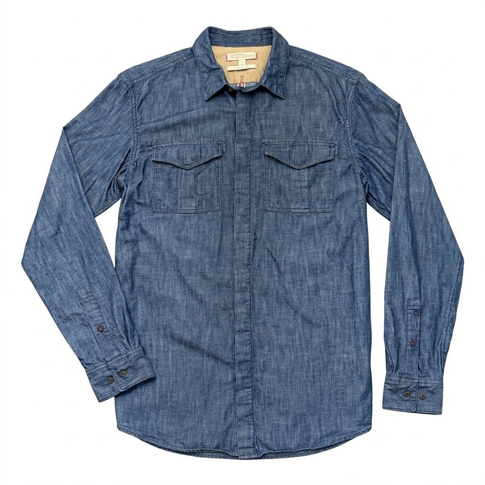 Banana Republic Heritage Denim Shirt Medium Tall Men's Long Sleeve Button Down